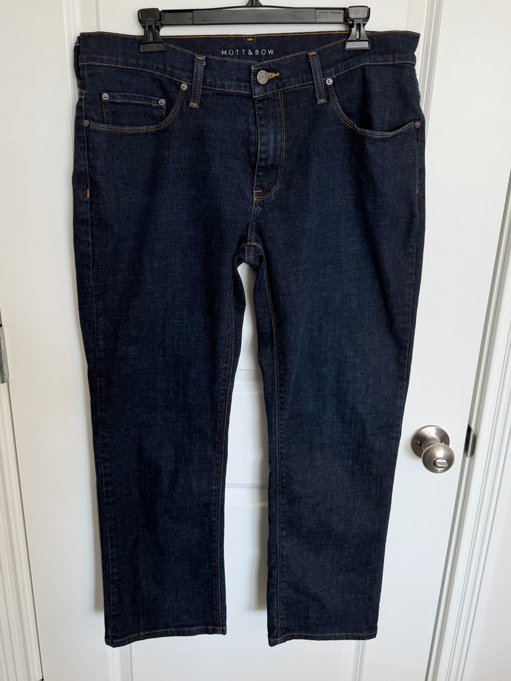 Mott & Bow | Men’s Slim Mosco Straight Dark Blue Denim Jeans- Waist 34 Length 30